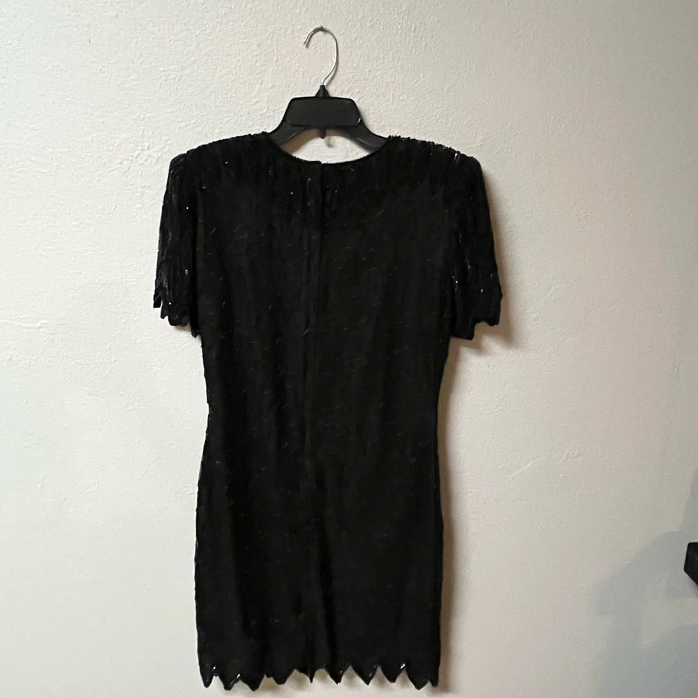 Elegant Black Sequin Mini Dress - Picture 3 of 3